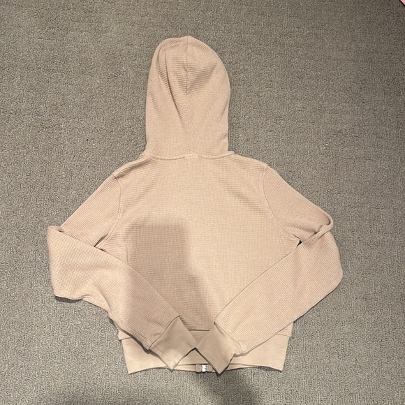 TNA waffle zip hoodie. Light brown. 2XS. - Picture 2 of 3